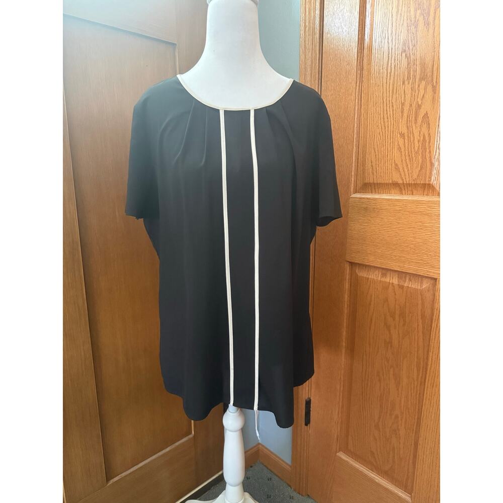 Calvin Klein Short Sleeve Blouse Size L Minimalist - Picture 1 of 7